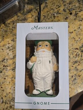 Masters White and Green Garden Gnome Figurine